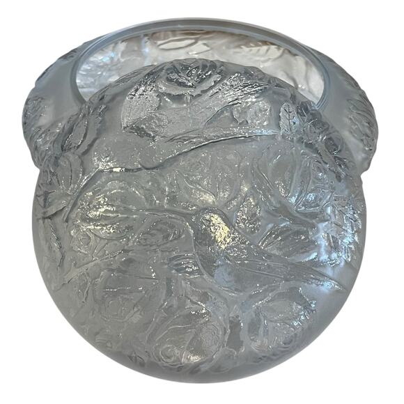 VTG Pressed Glass Jar Powder/Jewelry Hummingbird and Rose - Picture 4 of 4